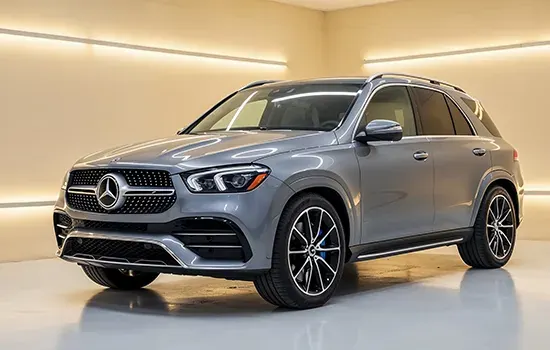 A grey Mercedes-Benz GLE SUV
